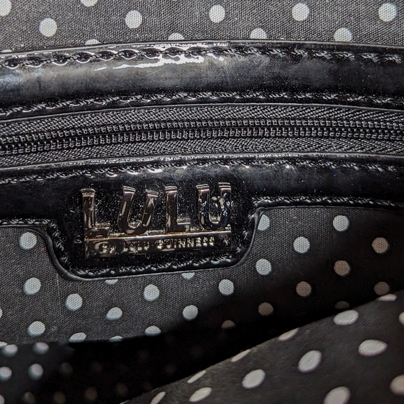 Lulu Guinness London Print Red Black Handbag Shoulder Bag Purse Stamp NWT - Picture 11 of 16